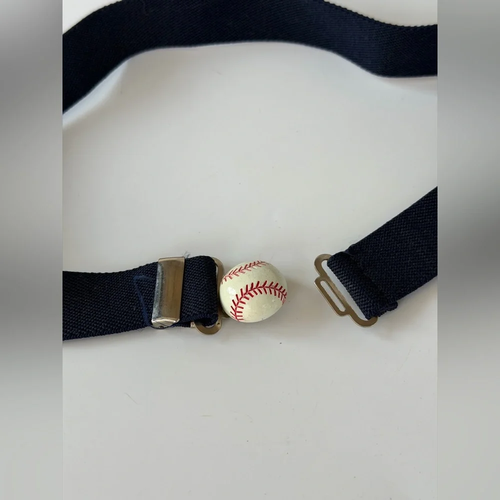 Black Baseball Belt with Silver Buckle